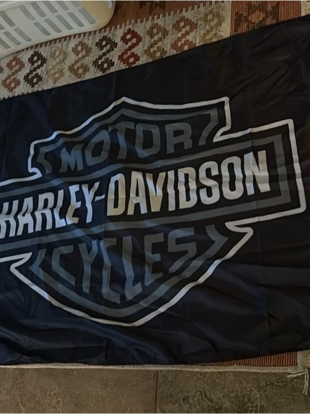 Harley-Davidson Black and White Shield Flag